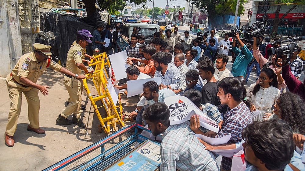 | Photo: PTI : Opposition slams SFI, govt over campus agitation